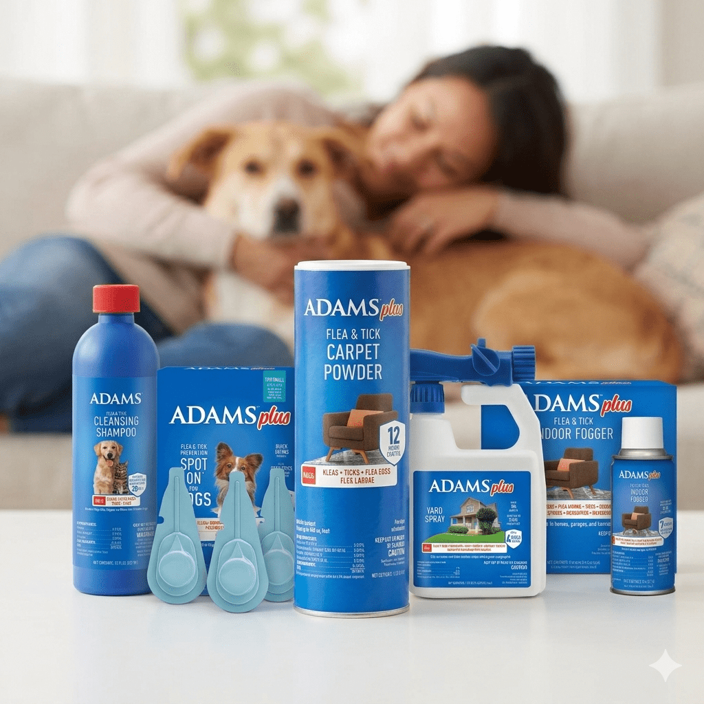 Adams Flea and Tick Indoor Outdoor System for Small Dogs 5–14 lb, Multi-Item Kit