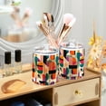 thumbnail image 3 of Yayeee 4 Pack Qtip Holder Bathroom Cotton Swab Canister with Lid Clear Dispenser Set, Beige Abstract, 3 of 6
