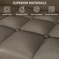 thumbnail image 5 of 3 Seats Faux Leather Sofa Set, Lift-Up Soft Couch Sofas with Storage and 5 Pillows, Heavy Duty Modern Sofa for Living Room, Dark Brown, 5 of 10
