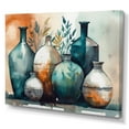 thumbnail image 2 of Designart "Green And Orange Artisanal Boho Pottery II" Boho Pottery Wall Art For Kitchen, 2 of 5