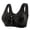 Black, variant on Women's Floral Print Front Closure Bra Wire-Free Wide Strap Plus Size Comfort Support Push Up Bra for Daily Wear,Black (M)