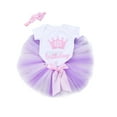 thumbnail image 1 of Odeerbi 0-18 Meses Conjuntos de Verano Para Niñas Conjunto de Canastilla Primer Cumpleaños Body Falda de Tutú de Tul Con Diadema Conjunto de Tres Piezas Top Lazo Falda de Malla Conjunto, 1 of 4