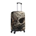 thumbnail image 3 of Daiia Vintage Pattern Flower Skull Luggage Cover, Thickened Washable Travel Luggage Covers, Elastic Unique Baggage Covers for 18-20 inch Luggage-Large, 3 of 9