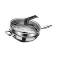 thumbnail image 2 of Luzkey Stainless Steel Wok Pan Cooking Pot with Glass Lid and Steamer Large Cookware Round Bottom for Kitchen All Cooktops Induction 36cm, 2 of 8