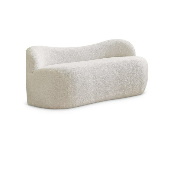Meridian Furniture Flair Cream Boucle Fabric Bench