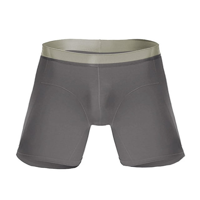 wendunide men's pants Fashion Men's Sports Long Running Wear Leg Multi-function Boxer Briefs Grey L