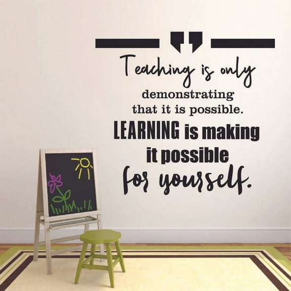 Learning Is Making It Possible Quote Positive Life Motivation Inspiration Quotes Saying Wall Art Sticker Designs Vinyl Stickers For Home House Walls Rooms Windows Bedroom Decoration Size (18x20 inch)
