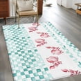 thumbnail image 2 of Area Rugs 2.7'x5', Green Plaid Farmhouse Carpet for Living Room Bedroom Dining Room, Watercolor Cute Country Pigs Checkered Throw Kitchen Rugs Non Slip Washable Rectangle Indoor Outdoor Rugs, 2 of 8