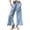EL66_Blue, variant on Womens Wide Leg Plaid Pants Elastic High Waisted Ruffle Hem Palazzo Pants with Pockets Button Down Lounge Trousers Red S