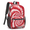 thumbnail image 2 of Red and White Tie Dye Pattern 17" School Backpacks for Teens,Waterproof Oxford Fabric,S-Shape Padded Straps for School,Travel,Hiking,Camping, 2 of 6