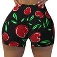 thumbnail image 2 of Picia Cherry Printed Workout Shorts for Women Seamless Scrunch Butt Lifting High Waisted Yoga Gym Booty Running Moisture-wicking Short Pants-Medium, 2 of 9