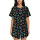 thumbnail image 1 of Balery Multicolored Butterflies Conjunto de Pijama para Mujer con Estampado, Dos Piezas de Manga Corta y Shorts, Ropa de Dormir Suave con Cuello Redondo y Bolsillos-XX-Large, 1 of 6