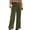 Olive Green, variant on Corduroy Straight Leg Pants for Women Button Zipper High Waist Retro Casual Long Pants with Patch Pockets
