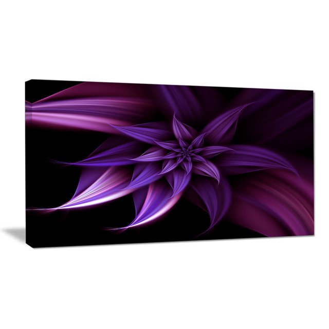 Design Art Fractal Flower Purple Floral Digital Art Canvas Print