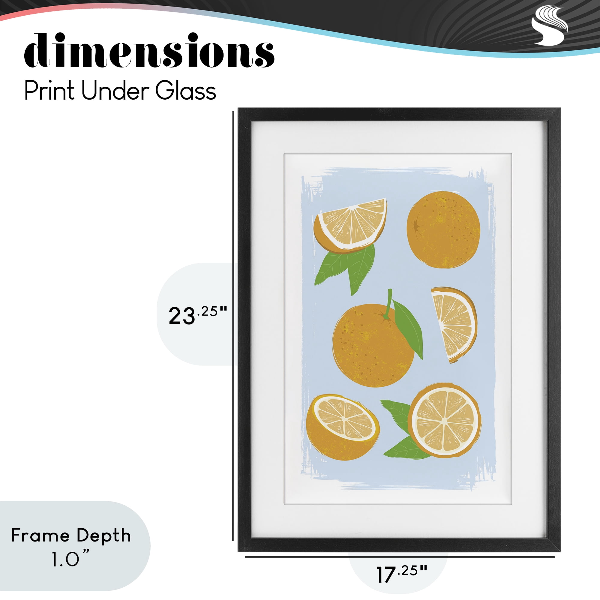 Stupell Industries Pastel Summer Oranges Black Framed Print Under Glass, design by Martina Pavlova