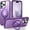 Purple, variant on MYKOMI Magnetic Compatible with iPhone 15 Case with Stand [Military Grade Drop Tested][Compatible with Magnet] Ring Translucent Slim Hard Back Soft Edge
