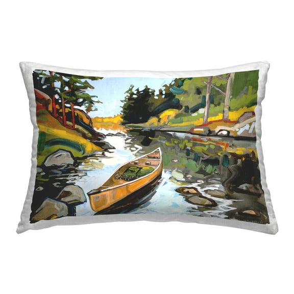 Stupell Industries Canoe Through River Decorative Printed Throw Pillow Design by Adam Swanson.