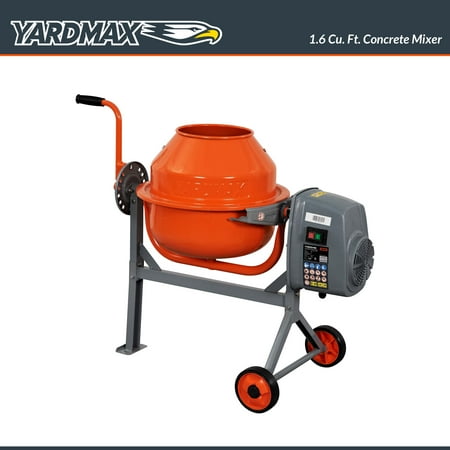 YARDMAX Ym0046 Concrete Mixer 1.6 Cu Ft 1/6 Hp