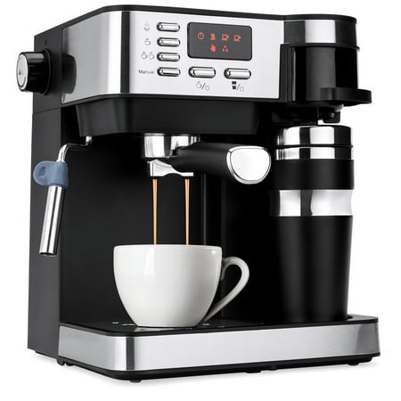 Best Choice Products 3-in-1 15-Bar Espresso, Drip Coffee, and Cappuccino Latte Maker Machine w/ Steam Wand Milk Frother, Thermoblock System, Tumbler, Portafilters, LED (Delonghi Nespresso Citiz Coffee Machine Best Price)