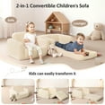thumbnail image 5 of Kids Couch, 2 In 1 Foldable Toddler Couch ,Convertible Baby Sofa Chair for Boys and Girls, Beige, 5 of 8