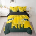 thumbnail image 3 of 7 Pcs Comforter Set Queen Size,American Football Bed in a Bag with Flat Sheet and Fitted Sheet and Adults,Sports Bedding Set with Pillowcase and Sham(Green Bay), 3 of 5
