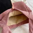 thumbnail image 4 of DGMIOCS Corduroy Shoulder Bag Winter Fall Fashion Crescent Hobo Bag Womens Mens Wide Strap Tote Handbag Solid Color 2026 Pink, 4 of 5