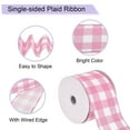 thumbnail image 3 of Plaid Check Ribbon, Wired Edge Gingham Ribbon for Gift Wrapping, DIY, Christmas Decoration and Bow Craft Purple / 2.5 Inch x 10 Yards, 3 of 6