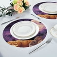 thumbnail image 6 of Round Placemats Set of 4 Heat Resistant Washable Kitchen Table Decorations 15.4in Black Cat Rabbit and Crows, 6 of 7