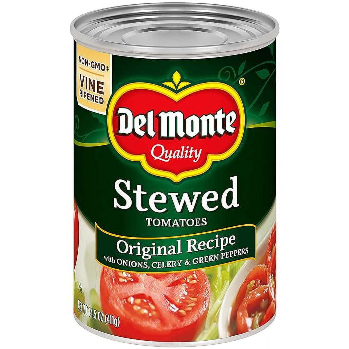 2 x DEL MONTE Original Recipe Stewed Tomatoes with Onions, Celery & Green Peppers, Canned Tomatoes, 14.5 oz Can
