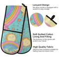 thumbnail image 2 of Yayeee Double Oven Mitt Kitchen Heat Resistant Baking 35" x7" Quilted Glove, Retro Blue Rainbow, 2 of 6