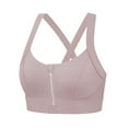 thumbnail image 4 of Women's Zip Front Sports Bra Plus Size Sale Wireless Active Suspender Yoga Running Support Shockproof Fitness Underwear for Women Criss-Cross Back Strappy Sports Bras Slim Integrated Gathering Bra, 4 of 4