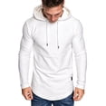 thumbnail image 2 of UKAP Chandails en Molleton pour Hommes Sweat à Capuche à Cordon Manches Longues Coupe Régulière Automne Blanc G, 2 of 6