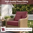 thumbnail image 5 of 4 Set Outdoor Chair Cushions 24 x 24 x 6 inch for Patio Furniture, Fade & Water Resistant Patio Cushions with Removable Cover and Straps,Red, 5 of 11