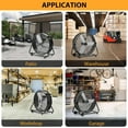 thumbnail image 3 of DSstyles 24 Inch Industrial Drum Fan, 5700 CFM High Velocity Floor Fan, 3 Speed Heavy Duty Metal Air Circulator Fan, 360° Tilt with Casters Handle, Ideal for Patios, Warehouse, Commercial, Basement, 3 of 7