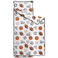 thumbnail image 2 of Football and Basketball White Pattern Teens Toddler Nap Mat with Pillow, Sleeping Mat Bag for Preschool Daycare 59"x22", 2 of 6
