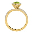 thumbnail image 3 of Mauli Jewels Rings for Women 2.34 Carat Diamond and Pear Shaped Peridot Ring Shared-prong 10K Yellow Gold, 3 of 6