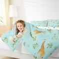 thumbnail image 4 of Castle Fairy Kawaii Elephant Lion Giraffe 3 Pieces Queen Comforter Set for Boys Girls,Cute Flowers Animal Ultra Soft Bedding Sets,Cartoon Woodland Wildlife Bedding Comforter Set Breathable, 4 of 8