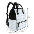 thumbnail image 2 of Xecao Blue Checkboard print Large Capacity Nappy Bag is a multi-functional waterproof travel backpack, perfect as a nursing bag or mummy backpack for women, 2 of 6