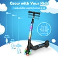 thumbnail image 4 of SISIGAD 5.3" Electric Scooter for Kids Ages 6-12, 80W Kids Kick Scooter with LED Light-up Wheel and 3 Adjustment Levels Handlebar, Black, 4 of 7