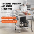 thumbnail image 4 of STAWAY Table de Travail en Acier Inoxydable 24x36 Pouces - Table de Préparation Alimentaire Robuste avec Roues, Hauteur Réglable, Certifiée NSF pour Usage Commercial Cuisine & Restaurant, 4 of 9