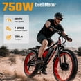 thumbnail image 3 of EOEOTWO E01MAX Electric Bike for Adults, Dual Motor Off-Road Ebike, 26" Fat Tire Fast Mountain E-Bike with 48V 23Ah Battery, Dual Hydraulic Brakes, 80 Miles Long Range UL 2849, 3 of 10