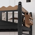 thumbnail image 4 of Bellemave Full Size Loft Bed with Stairs, Heavy Duty Loft Beds Frame with Storage Basket, Bookshelf, Clothing Rack and Safety Wavy Guardrails, Large Under-Bed Space for Bedroom, Black, 4 of 8