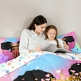 thumbnail image 5 of jejeloiu Cute Black Girly Full Size Comforter Sets,Fairy Tale Princess Bedding Comforter Set,Colorful Ombre Bedding Sets For Teens,Microfiber Bedroom Decor Reversible,3pcs, 5 of 8