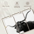 thumbnail image 6 of Elephant Stock Monochrome Longhorn Wall Art - Horizontal Multi Panel Canvas - 3 Pieceliving Room Wall Decor - Photography Animal Multi Panel - Black And Gray Decor - 45" x 28", 6 of 8