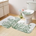thumbnail image 2 of Wildflower Leaf Bath Mat 3 Piece Bathroom Rug Set, Green Floral Botanical White Watercolor Non Slip Bath Rug Contour Mat and Toilet Lid Cover, Absorbent Shower Mats Soft Bath Rugs and Mats Sets, 2 of 8