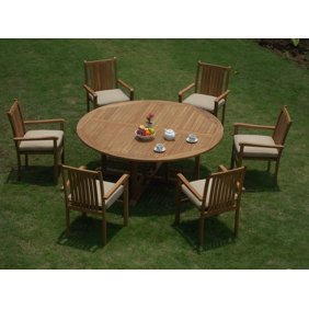 Teak Dining Set 8 Seater 9 Pc 117 Mas Oval Table Trestle Leg