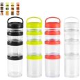 thumbnail image 1 of 1 Pce Contenant à Collation Portable Empilable, Système à Verrouillage à Torsion, Boîte à Noix, Pots de Rangement pour Collations et Contrôle des Portions, Contenant de Rangement pour Aliments Bocal à Collation avec Couvercle, Couleur Aléatoire, 1 of 8