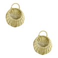 thumbnail image 3 of ziyahi Willow Retro Straw Flower Pot Wicker Rattan Wall Hanging Flowerpot Home Garden Decoration Flower Basket Container Dropping beige 2Set, 3 of 6
