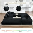 thumbnail image 5 of 106" Oversized Convertible Folding Sofa Bed Corduroy L-Shaped Boneless Sectional Couch,Folding Sofa Bed with Side Pocket Modern Cloud Floor Mattress Couch,Modular Sofa for Living Room, 5 of 19