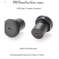thumbnail image 3 of 22mm USB Connector USB C Jack to USB C Jack Round Panel Mount Adapter USB 3.1 Panel Threaded Mount Coupler Converter, 3 of 6